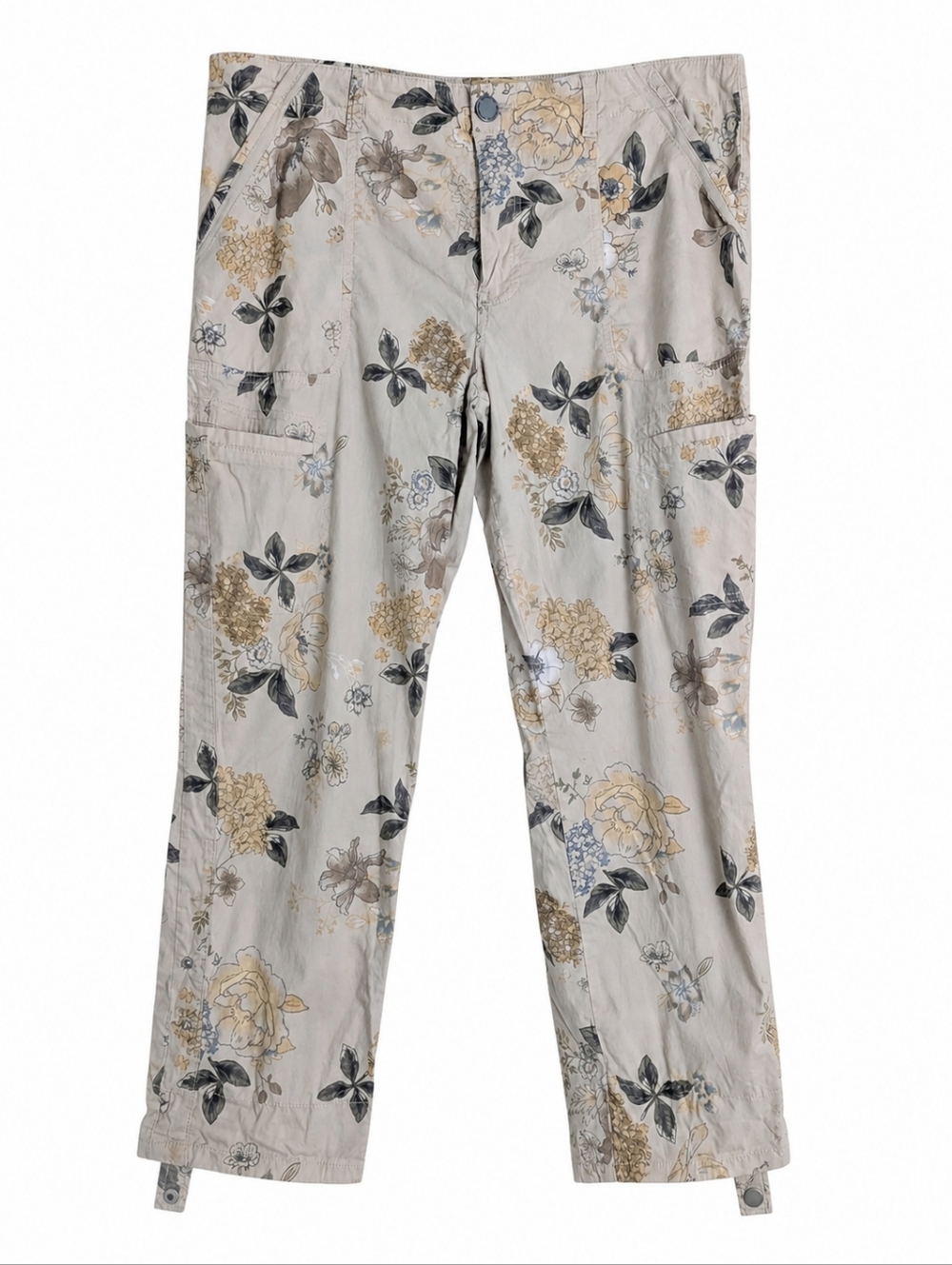Democracy Flex-ellent Floral Roll Up Utility Cargo Pants Size 14 Lightweight